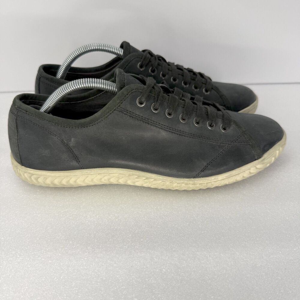 John Varvatos Shoes Men 9.5 Hattan USA Leather Low Top Sneakers Black - Picture 1 of 10